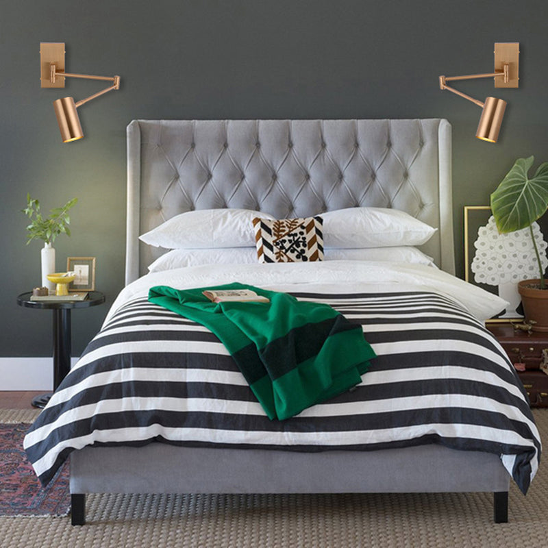 Modernistische goldene LED-Wandleuchte mit Metallschirm – Schlafzimmerbeleuchtung