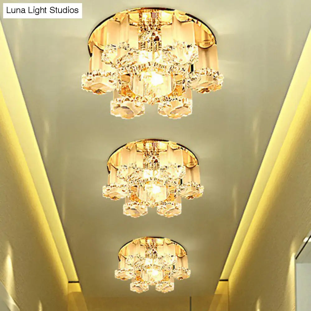 Lampada da incasso per corridoio a LED con blocco di cristallo - Lampada da incasso a soffitto floreale modernista