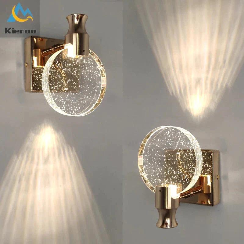 Eenvoudige kristallen LED-wandlamp voor badkamerslaapkamer