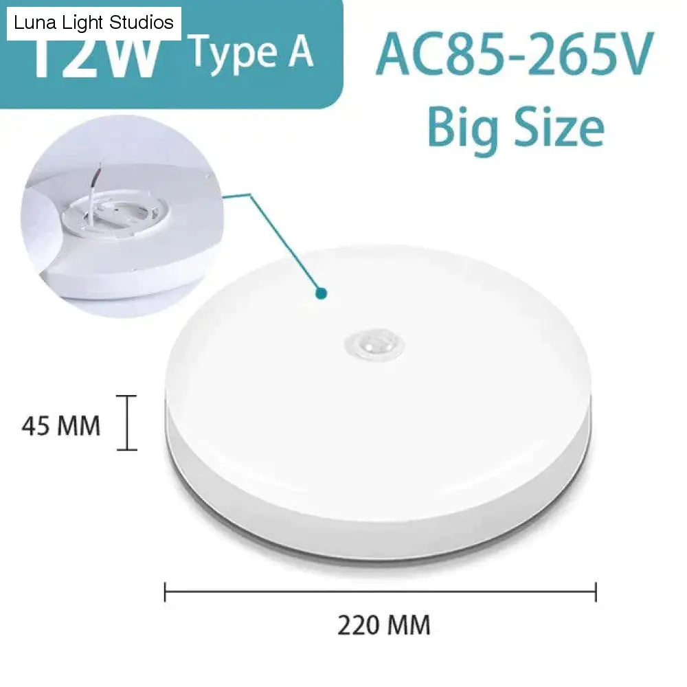 Plafoniere a Led Lampada Sensore di movimento intelligente Luce 12W 15W 18W 20W 30W 40W Lampade da soffitto Apparecchio di illuminazione notturna per la cucina
