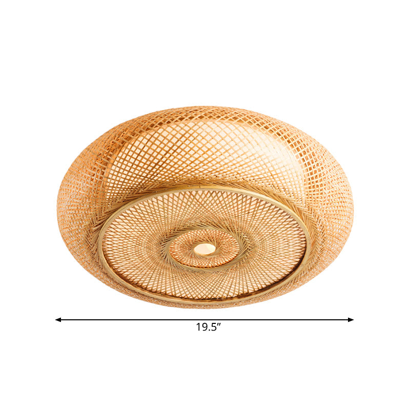 Lampada da incasso per camera da letto in bambù realizzata a mano - Lampada da incasso a soffitto da 16