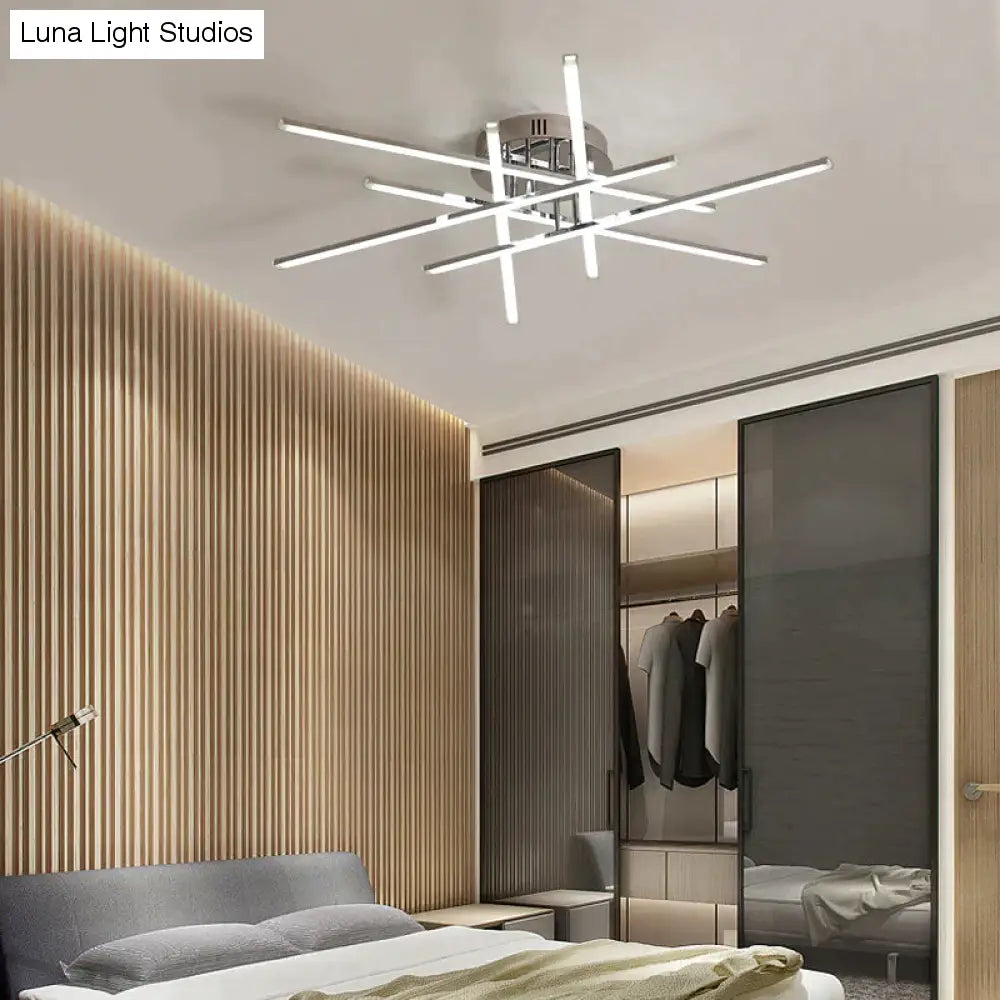 Chromowane wykończenie Nowoczesne lampy sufitowe LED do salonu Sypialnia Gabinet Lampa sufitowa Home Deco
