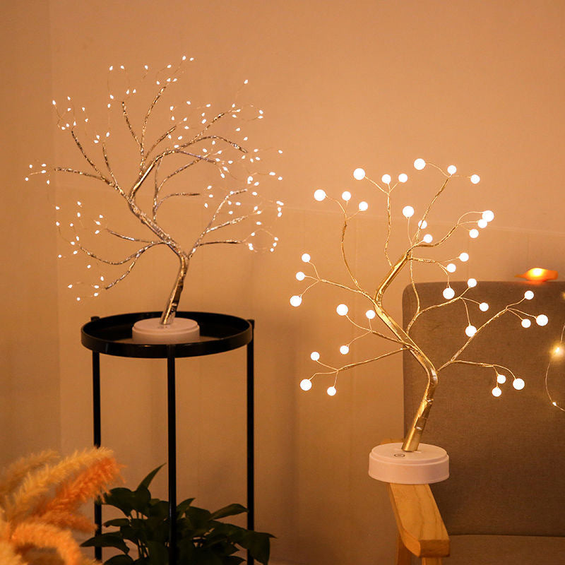 Lampada da tavolo a LED a forma di albero con porta di ricarica USB
