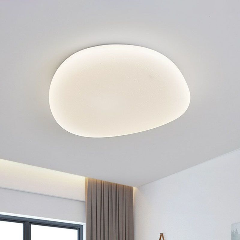 Akrylowa lampa sufitowa LED z białym kamykiem do sypialni, do montażu podtynkowego - nowoczesny design