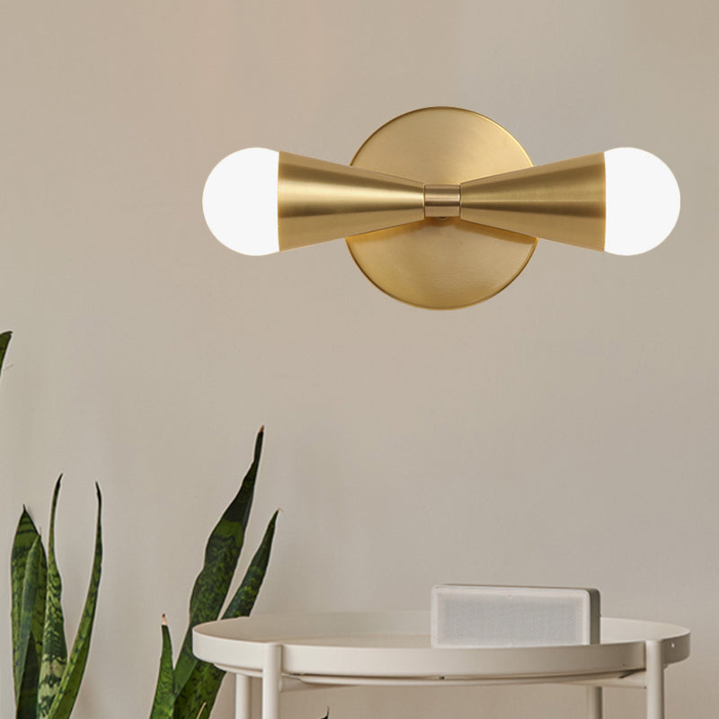 Moderne metalen schanslamp met uitlopend ontwerp - Ideaal voor woonkamer, messing afwerking, 2 lampen