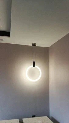 Anillos de acrílico de hierro de madera nórdico LED, lámpara LED DIY, luz LED, luces colgantes, lámpara colgante, luz colgante para vestíbulo de comedor