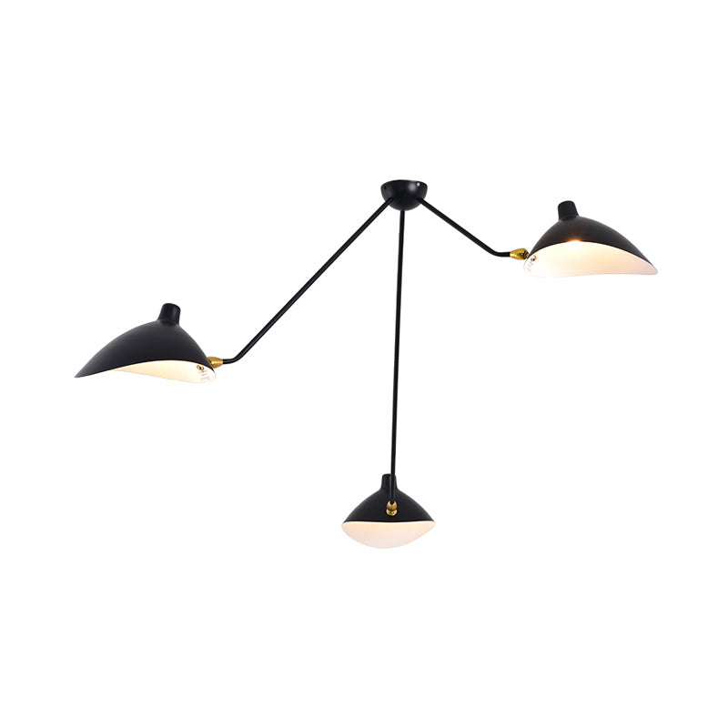 Metall-Entenschnabel-Hängelampe, postmodern, 2/3/5 Lichter, schwarzes Wohnzimmer-Kronleuchter-Licht