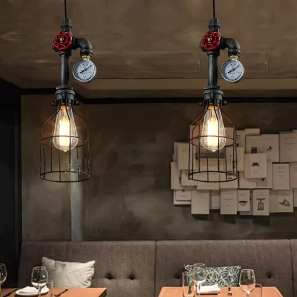 E26/E27 Retro Loft Stil Anhänger Lampe Wasser Rohr Industrielle Vintage Leuchten Bar Esszimmer Wohnzimmer Lampe