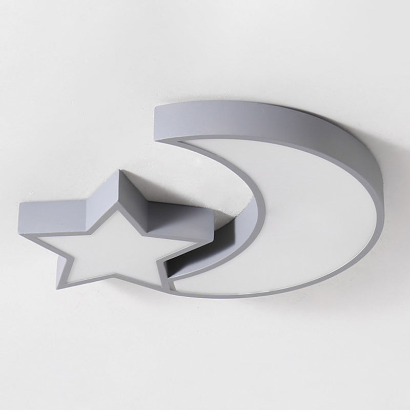 Ein himmlischer Glanz für Kinder: LED-Unterputz-Deckenleuchte aus Acryl mit Stern und Mond
