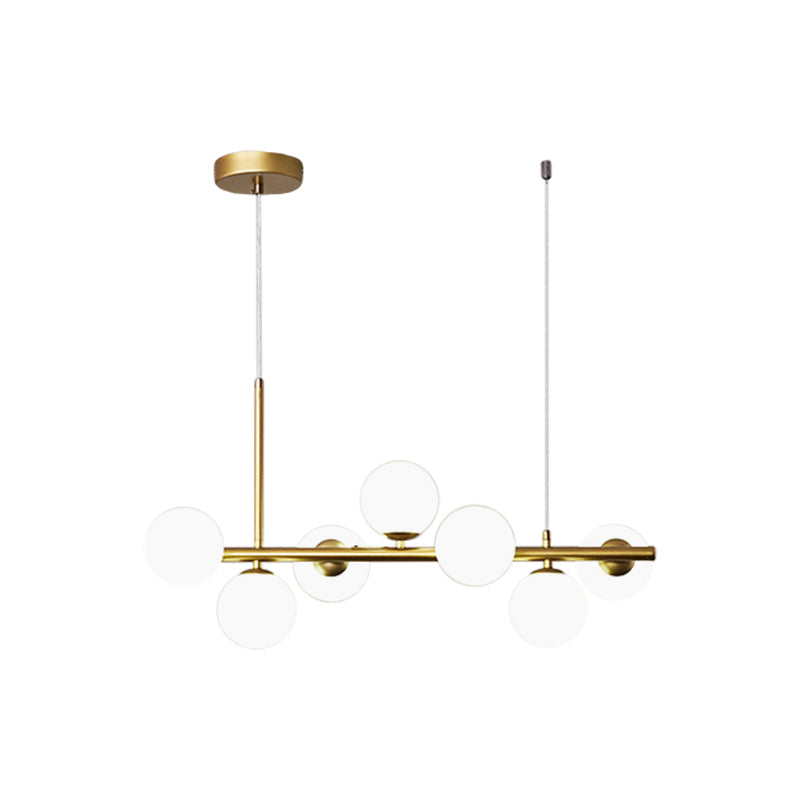 Lampe suspendue boule de verre postmoderne pour cuisine, plusieurs couleurs et finition or/noir, 7/9/11 lumières
