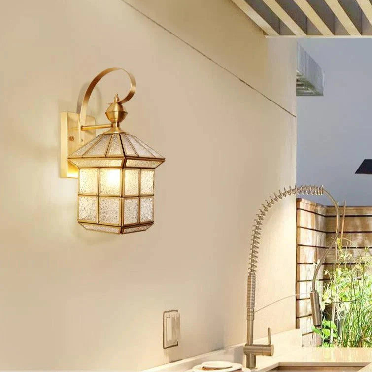 Wasserdichte Wandleuchte für den Außenbereich, Treppe, Flur, Balkon, Innenhof, Vollkupfer-Wandleuchte
