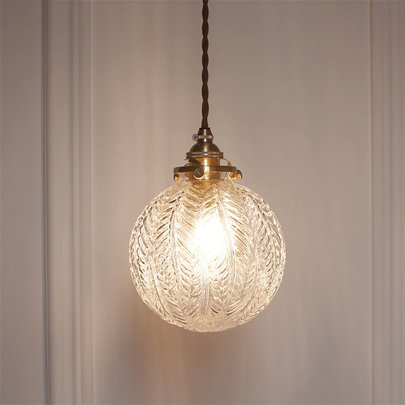 Industriële bol-plafondlamp Enkele hangende hanglamp van helder glas voor de woonkamer