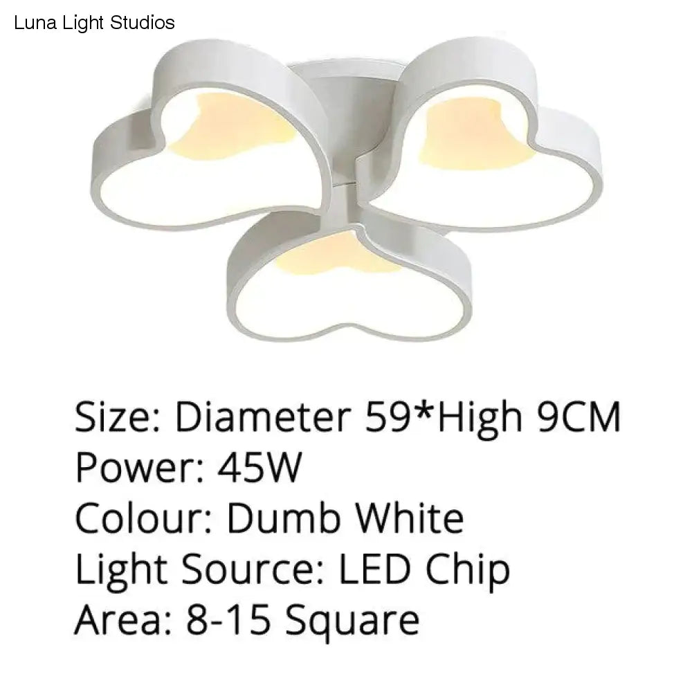Plafoniere moderne a LED a forma di cuore per soggiorno, camera da letto, illuminazione interna, lampada da soffitto, telecomando, Dimmin