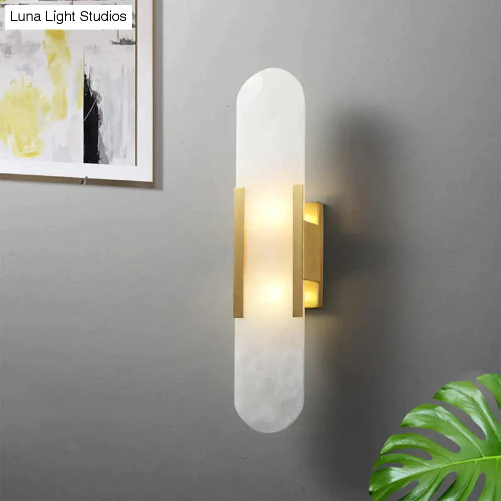 Lampada da parete in marmo semplice e moderna nordica Lampada da parete in rame per camera da letto studio scala