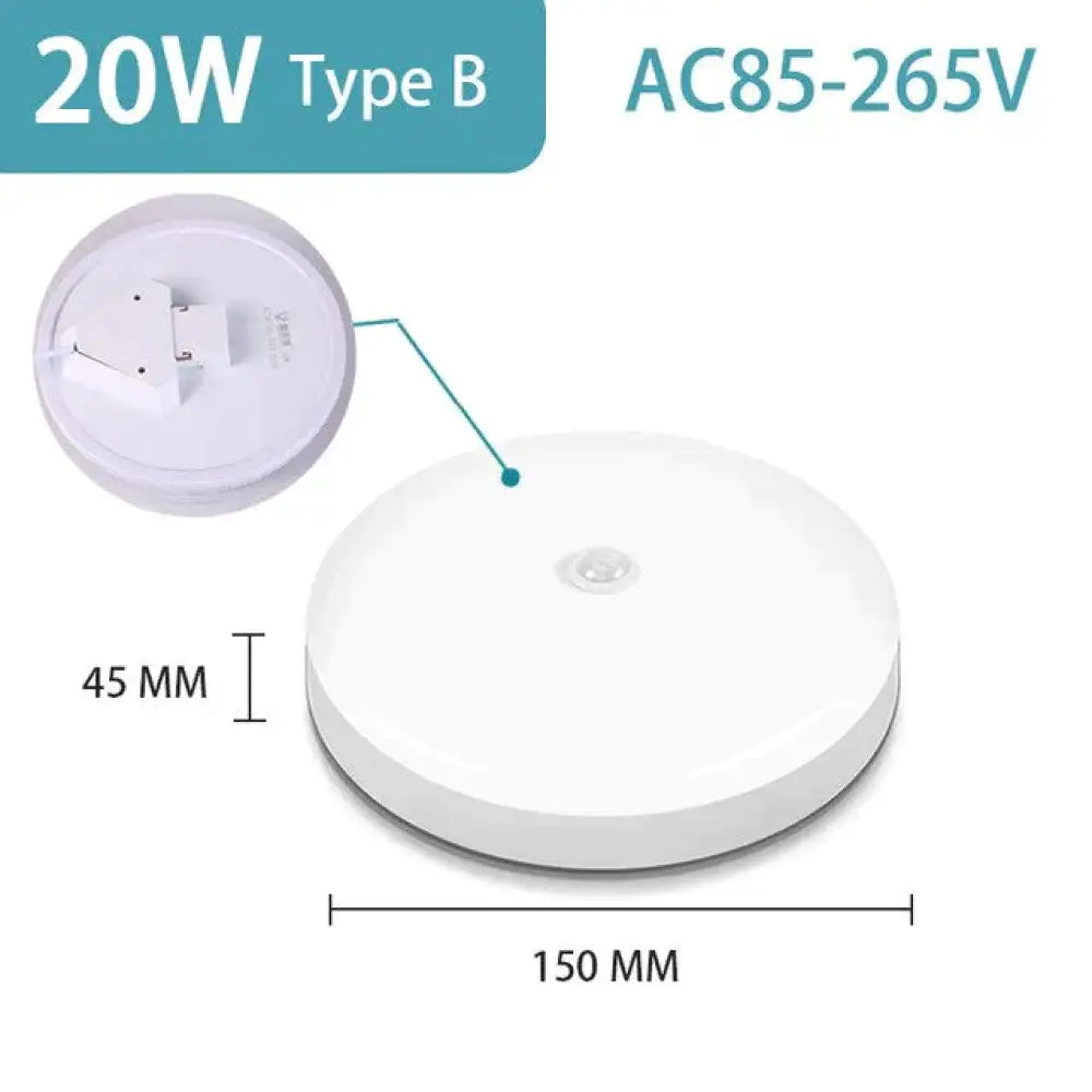 Plafoniere a Led Lampada Sensore di movimento intelligente Luce 12W 15W 18W 20W 30W 40W Lampade da soffitto Apparecchio di illuminazione notturna per la cucina