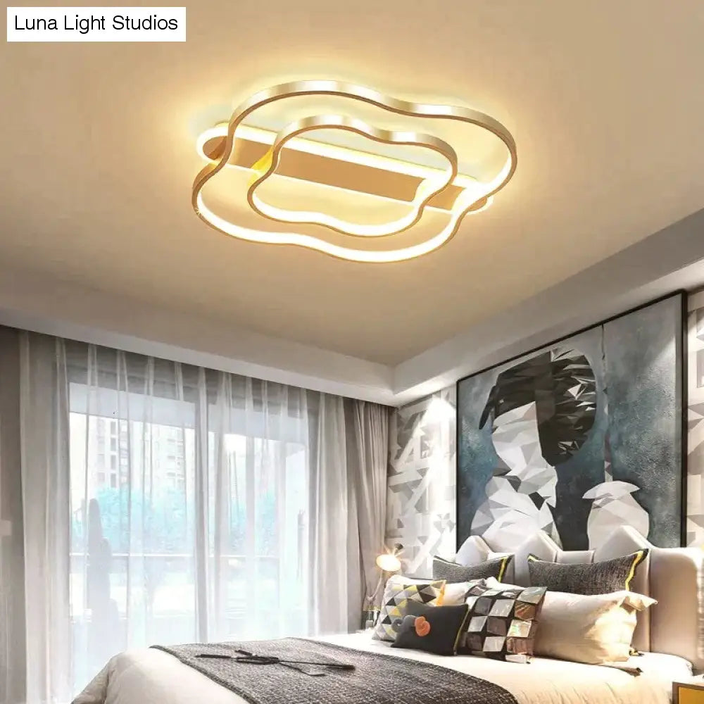Zimmer Licht Blume Nordic Decke Lampe Einfache Moderne Gebürstet Gold Led Studie Zimmer Lampe Warme Romantische Schlafzimmer Lampen