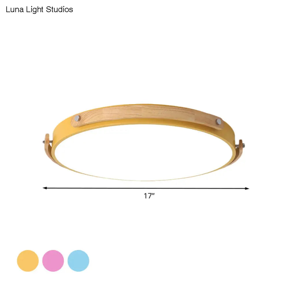 Plafoniera da incasso a LED circolare in acrilico stile Macaron - Elegante lampada da soffitto per la cameretta e i corridoi dei bambini