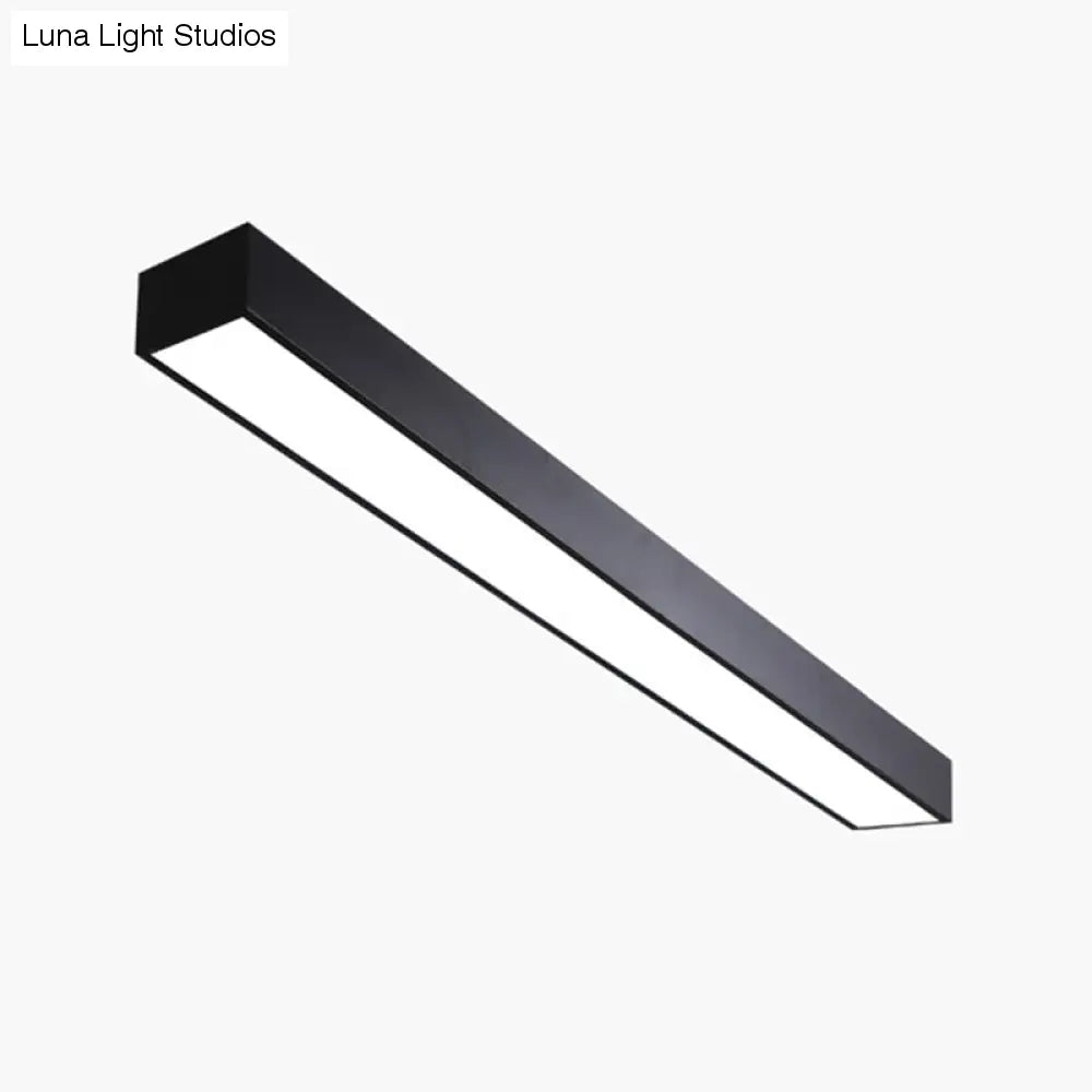 Minimalistyczna poświata biurowa: metalowa lampa sufitowa LED w kształcie słupa, do montażu podtynkowego