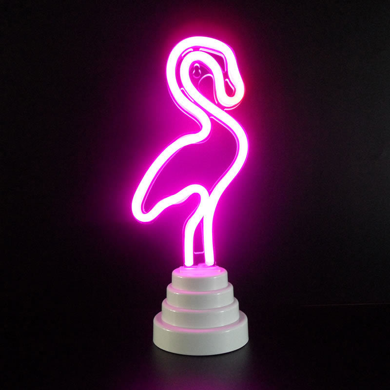 Mini-LED-Cartoon-Tischlampe – batteriebetriebene Schlafzimmer-Nachttischleuchte in Weiß