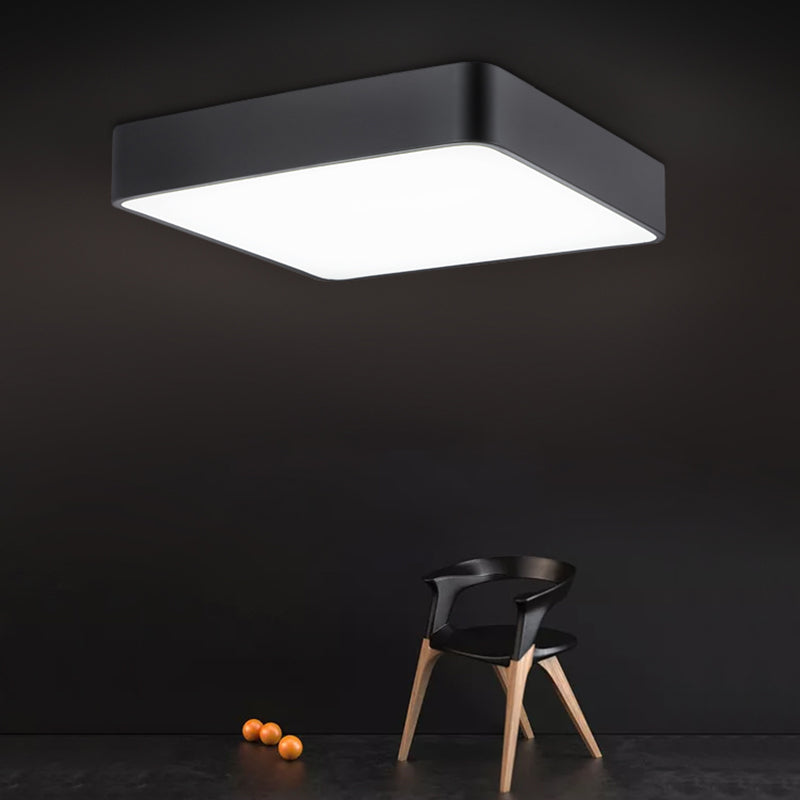 Stijlvolle kantoorverlichting: Nordic Black Square LED-plafondlamp met metalen inbouwmontage