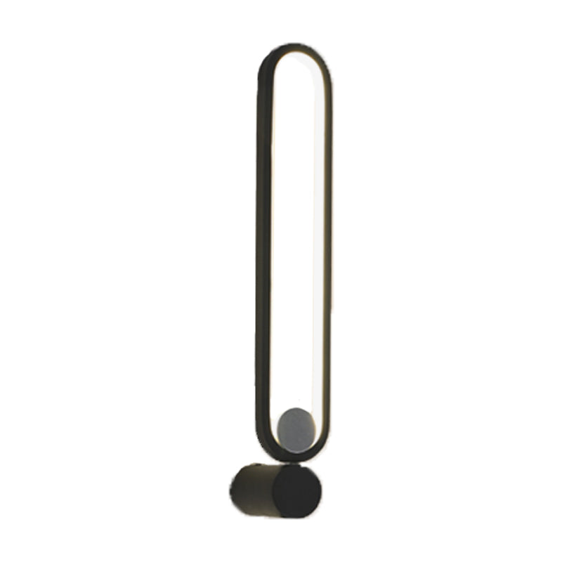 Lampada da parete a LED ellittica nera contemporanea per sala studio - Design metallico