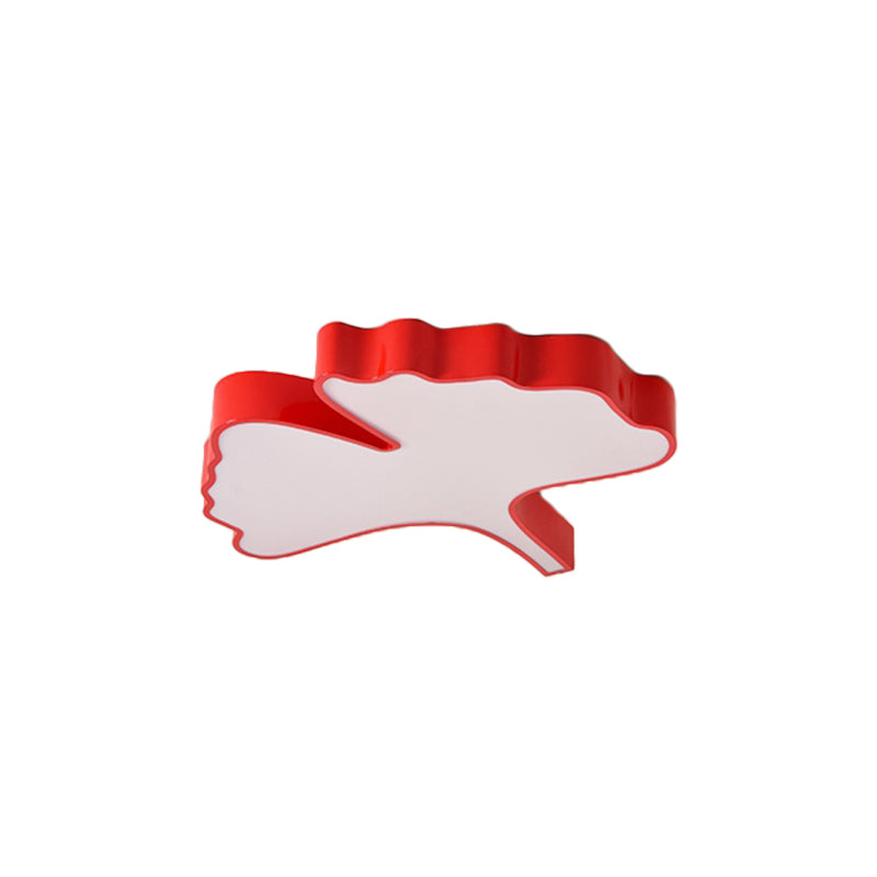Kids' LED Red Cartoon Ginkgo Leaf Flushmount Ceiling Light with Acrylic Lampshade