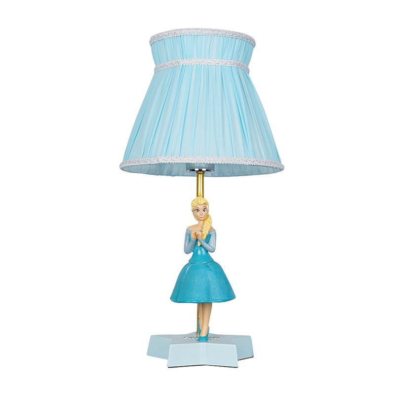 Lampe de lecture en forme de baril bleu pour chambre d'enfants, lampe de lecture avec décoration pour fille