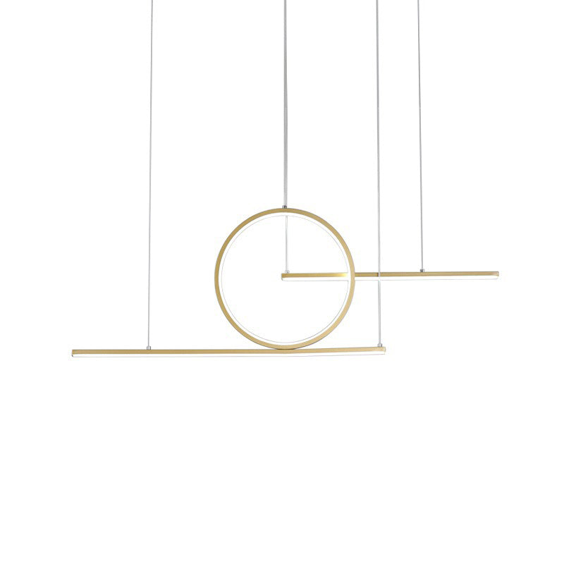 Modern Geometric LED Pendant Light in Black/Gold, Warm/White Illumination - Ideal for Kitchen, Landscape, and Island Lighting