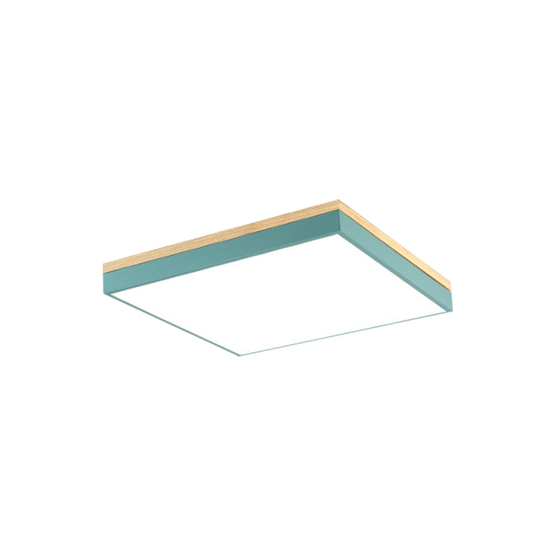Acrylic LED Ceiling Light for Baby Room & Hallway - Macaron Loft Square Flush Lamp