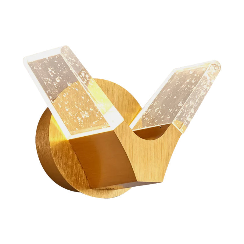 Modern Crystal LED Gold Wings Wall Light Fixture for Bedroom - Sleek Wall Mounted Lighting