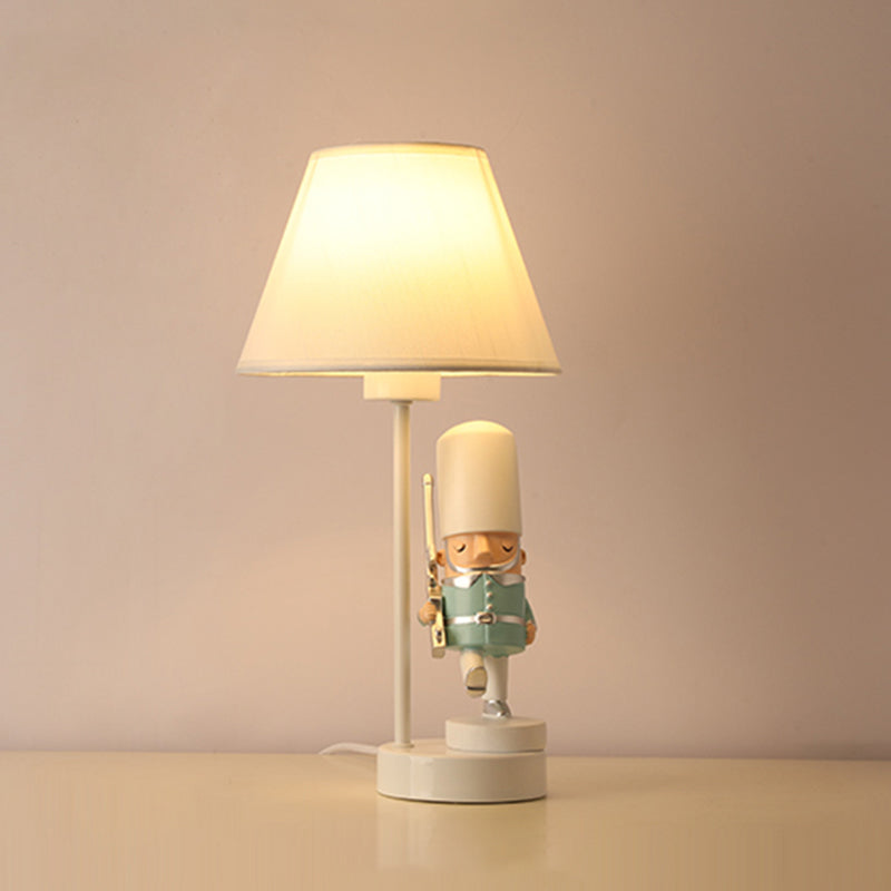 Kids Soldier Bedside Lamp: Resin Nightstand with Shade, Table Lighting (1 Bulb)