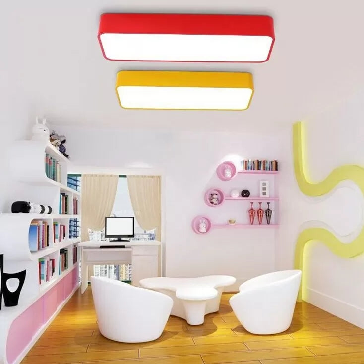Candy Colored LED Ceiling Lamp for Baby and Kids' Bedroom - Acrylic Linear Mount