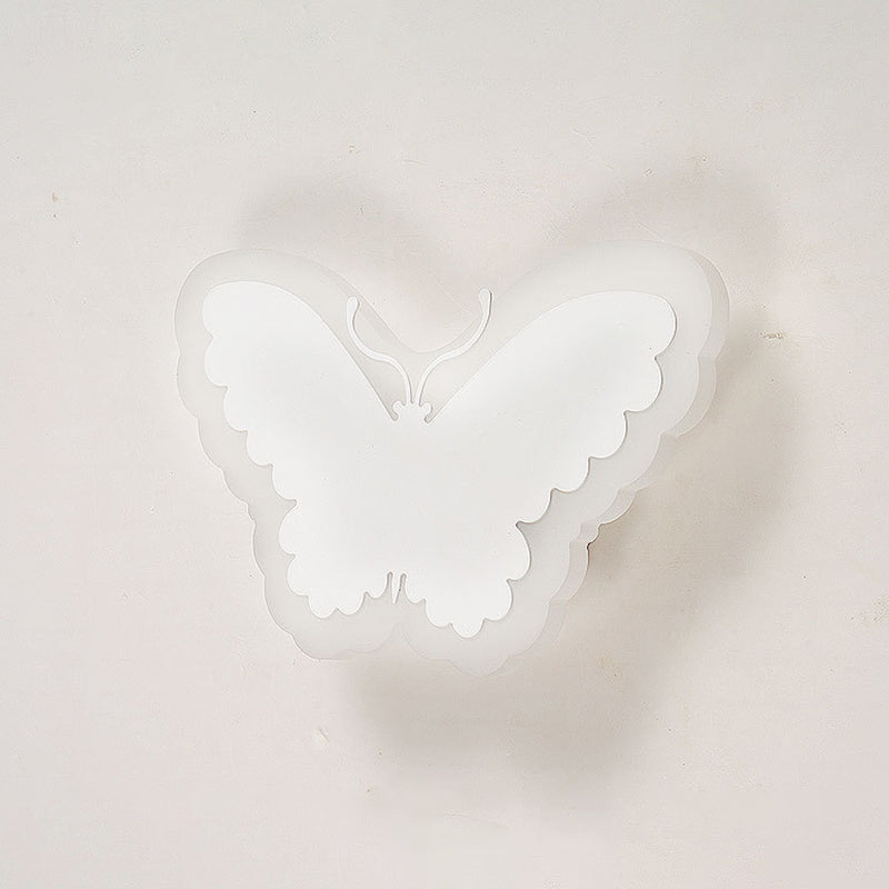 Applique murale LED à encastrer avec motif pomme/feuille/chat pour enfants – Petite applique murale en acrylique pour chambre d'enfant en blanc