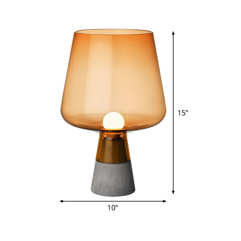 Truncated Cone Cognac Glass Table Lamp - Mid Century Design - 8