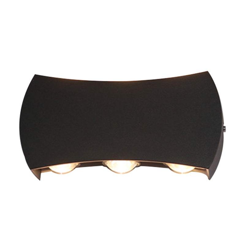 Nordic Metallic Mini Wandlamp - Ellips/Curve/Honingraat Design - 4/6-Lamp LED Wall Washer Sconce in Zwart voor Gangen