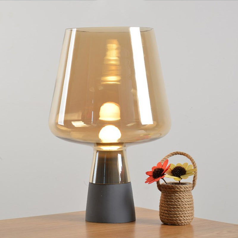Truncated Cone Cognac Glass Table Lamp - Mid Century Design - 8
