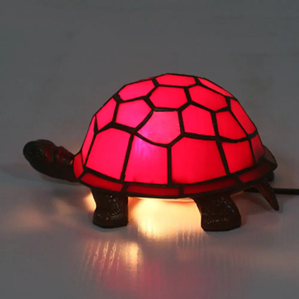 Adorable Turtle Table Lamp: Baroque Stained Glass Night Light for Kids Bedroom