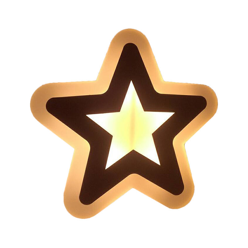 Applique murale LED à encastrer avec motif pomme/feuille/chat pour enfants – Petite applique murale en acrylique pour chambre d'enfant en blanc