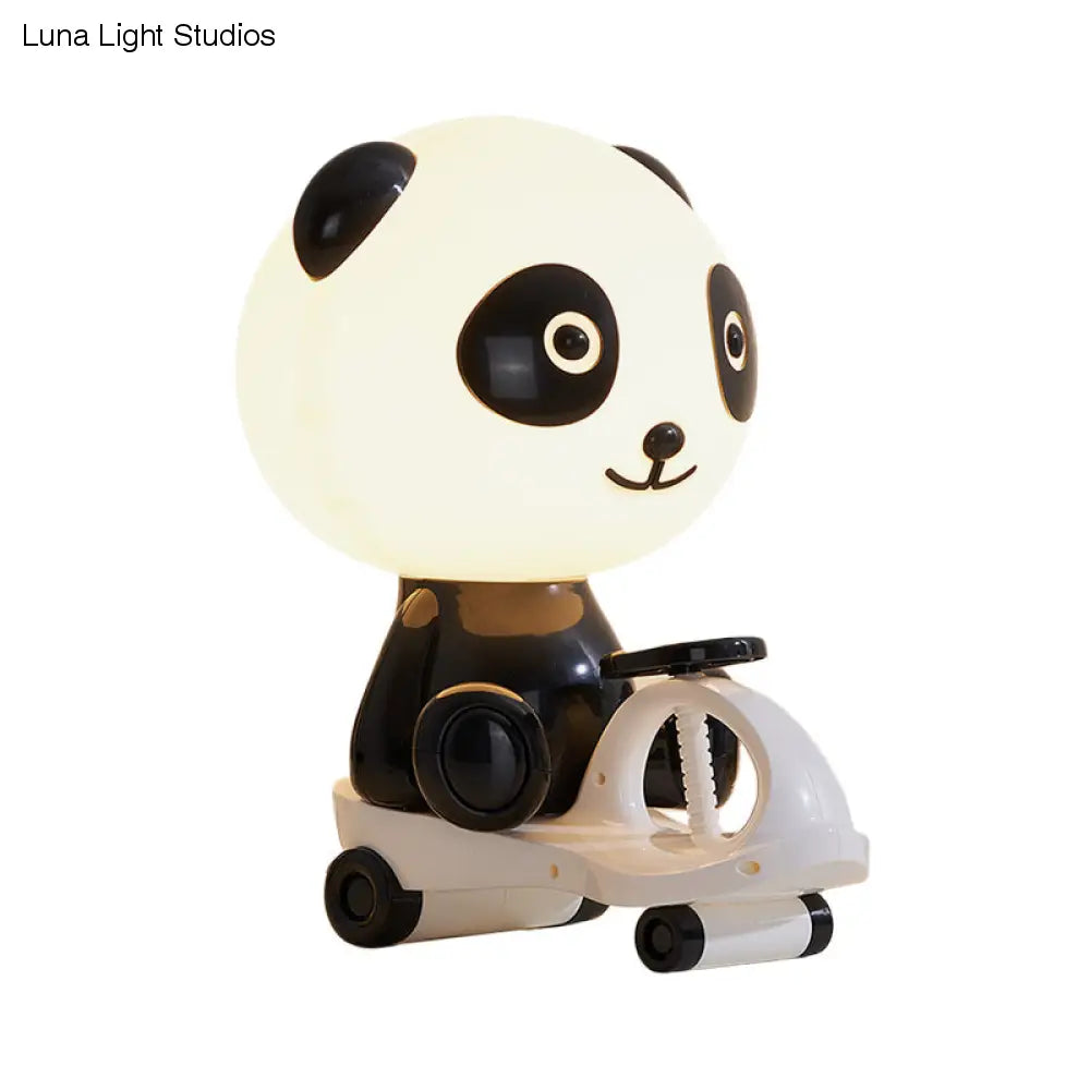 Iris - Adorable Pig/Frog/Panda Kids Bedroom Reading Book Light Plastic 1-Light Cartoon Night Table Lamp in Black/Pink/Green