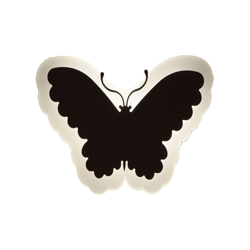 Applique murale LED à encastrer avec motif pomme/feuille/chat pour enfants – Petite applique murale en acrylique pour chambre d'enfant en blanc