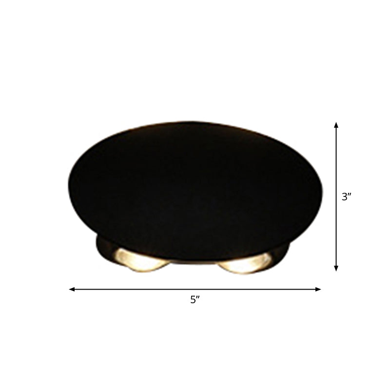 Nordic Metallic Mini Wandlamp - Ellips/Curve/Honingraat Design - 4/6-Lamp LED Wall Washer Sconce in Zwart voor Gangen