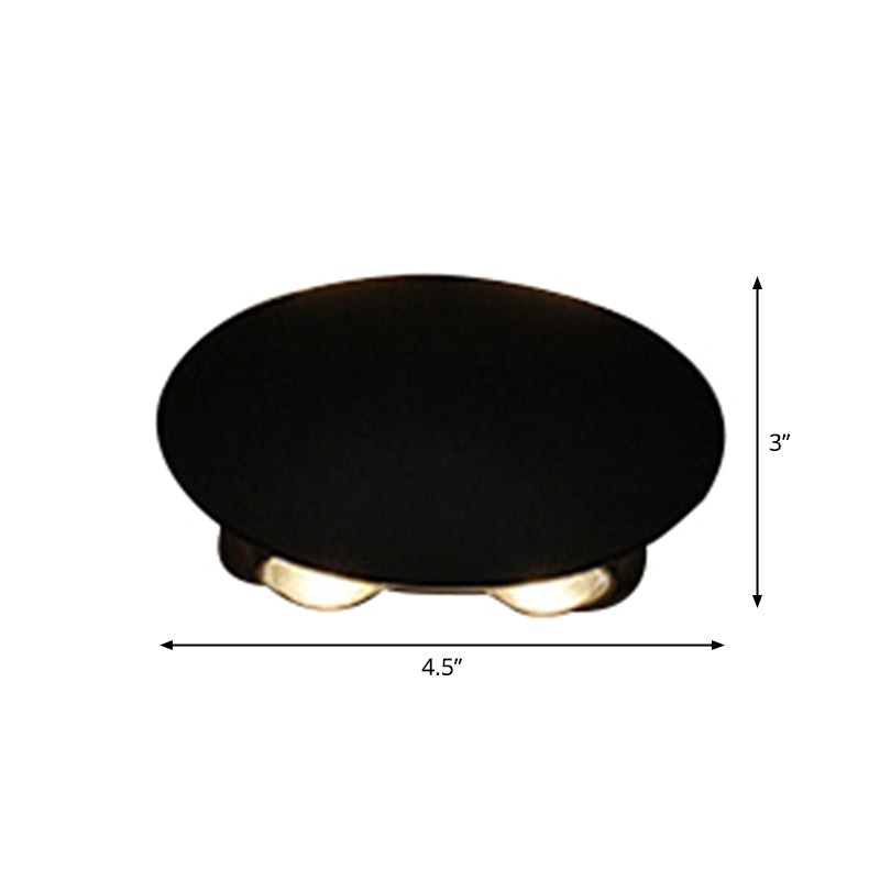 Nordic Metallic Mini Wandlamp - Ellips/Curve/Honingraat Design - 4/6-Lamp LED Wall Washer Sconce in Zwart voor Gangen