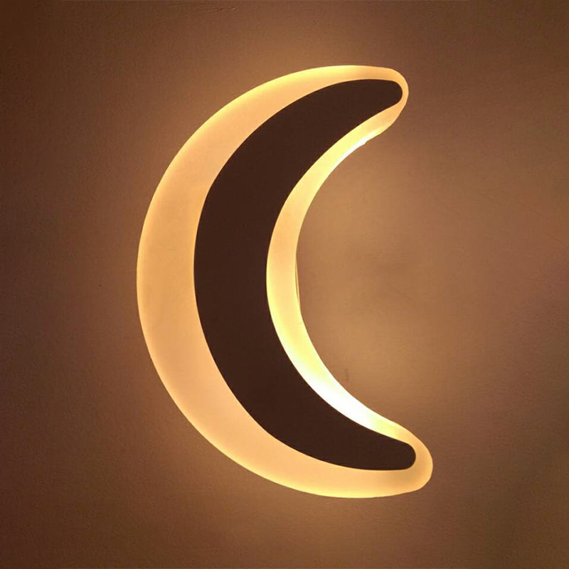 Applique murale LED à encastrer avec motif pomme/feuille/chat pour enfants – Petite applique murale en acrylique pour chambre d'enfant en blanc