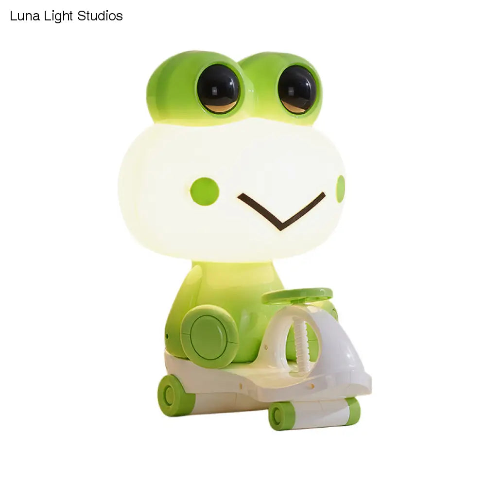 Iris - Adorable Pig/Frog/Panda Kids Bedroom Reading Book Light Plastic 1-Light Cartoon Night Table Lamp in Black/Pink/Green