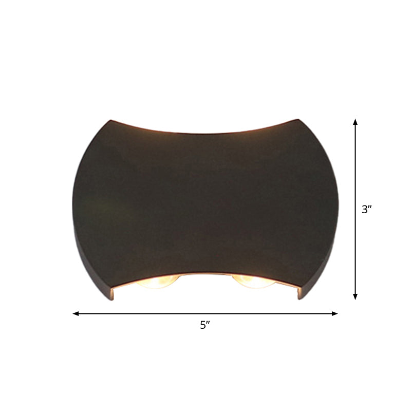 Nordic Metallic Mini Wandlamp - Ellips/Curve/Honingraat Design - 4/6-Lamp LED Wall Washer Sconce in Zwart voor Gangen