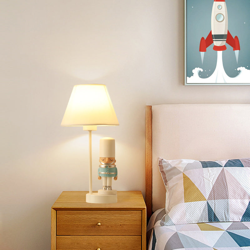 Kids Soldier Bedside Lamp: Resin Nightstand with Shade, Table Lighting (1 Bulb)