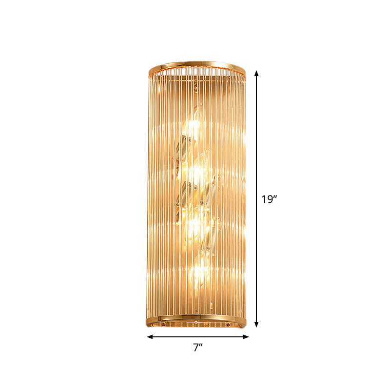 Minimalistische cilinder wandmontage kristallen staaf schans - 4-lichts gangverlichting in goud