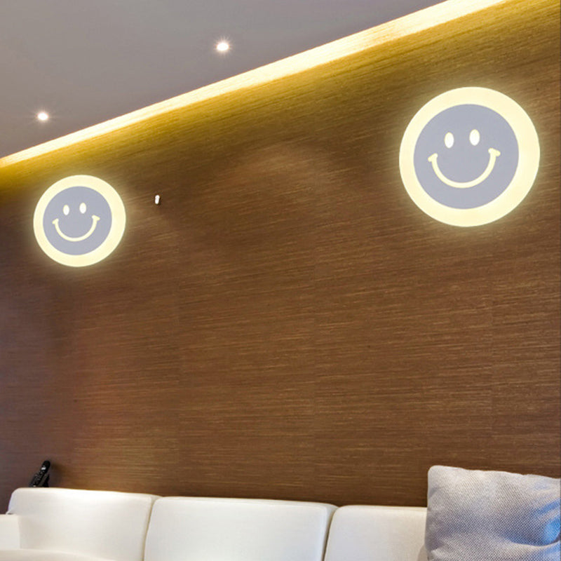 Applique murale LED à encastrer avec motif pomme/feuille/chat pour enfants – Petite applique murale en acrylique pour chambre d'enfant en blanc