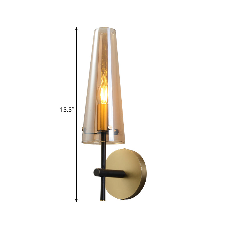 Lampada da parete nera minimalista a 1 luce per sala studio