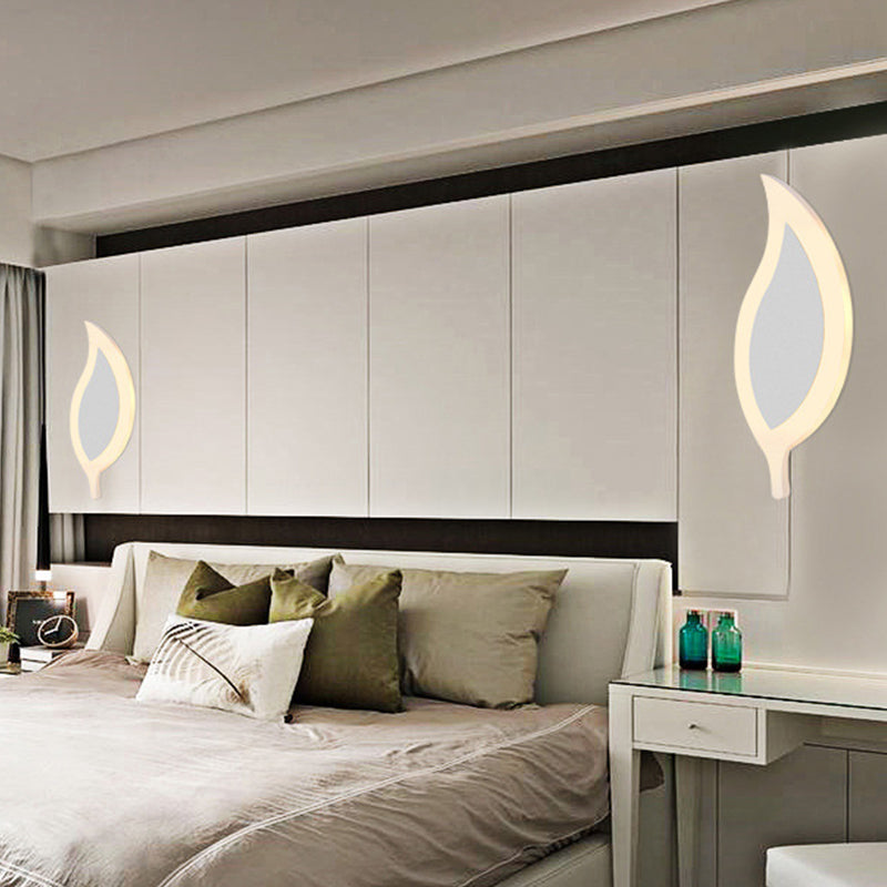 Applique murale LED à encastrer avec motif pomme/feuille/chat pour enfants – Petite applique murale en acrylique pour chambre d'enfant en blanc